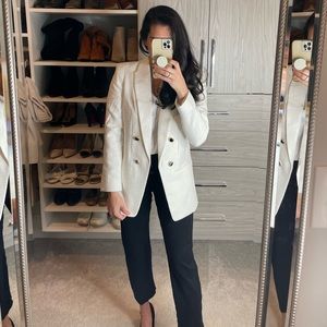 Oversized white blazer